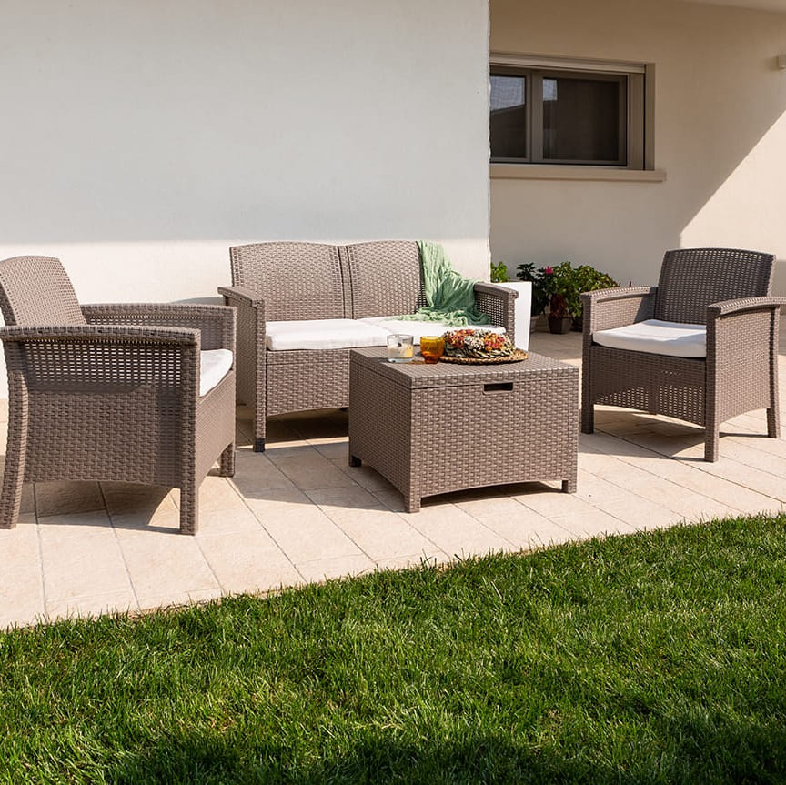 TROPEA – Set de grădină din polipropilenă cu efect rattan