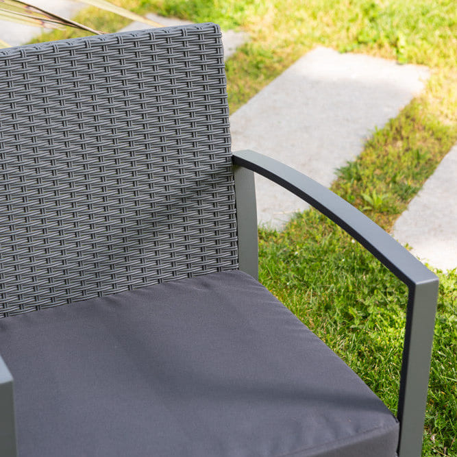OLBIA BALCONY - Set exterior din polipropilenă efect ratan și oțel vopsit