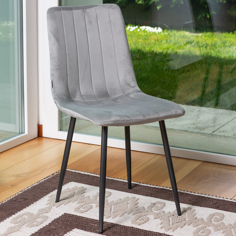 KATIA - Scaune tapitate din catifea cu design minimalist și picioare metalice