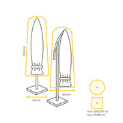 Husă umbrela terasă impermeabilă și anti-UV, cu fermoar și șnur de fixare. Protejează umbrelele de ploaie, soare și praf, ideală pentru exterior.