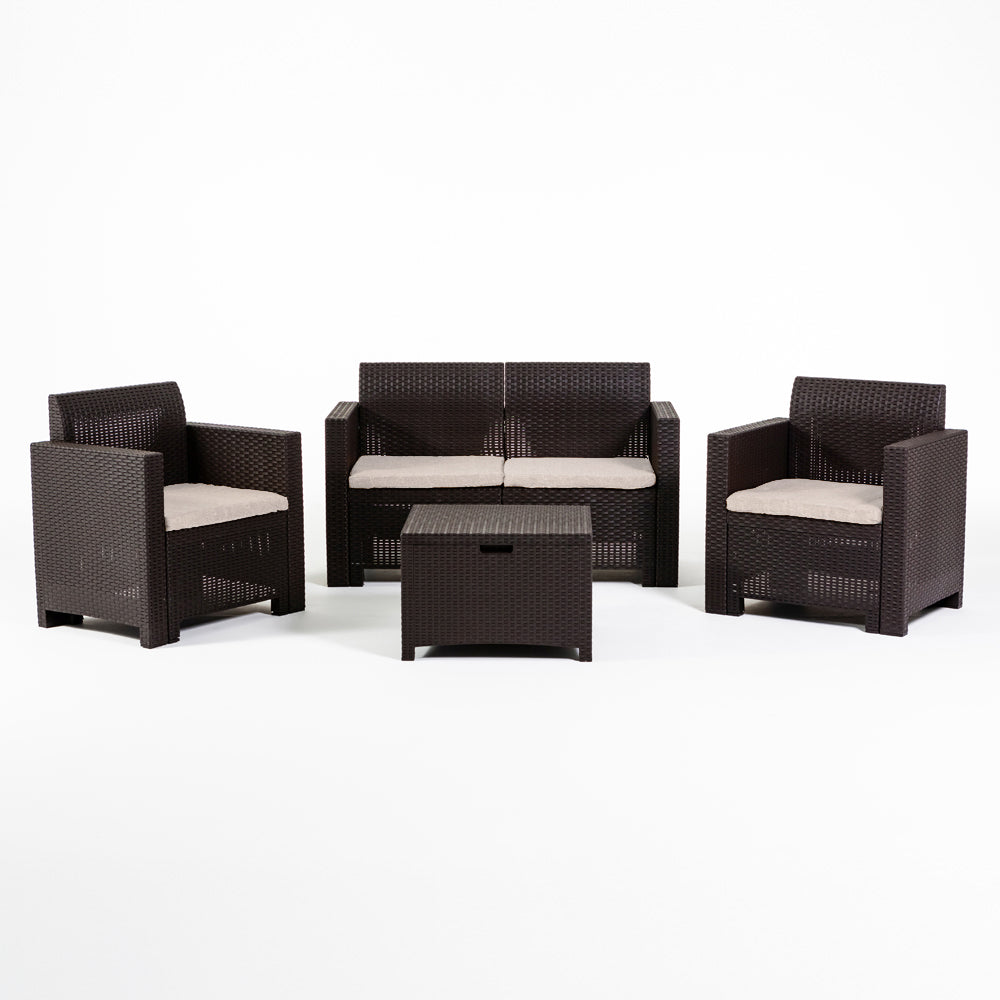SALINA 2 - Set de grădină compact cu divan, fotolii și masă multifuncțională