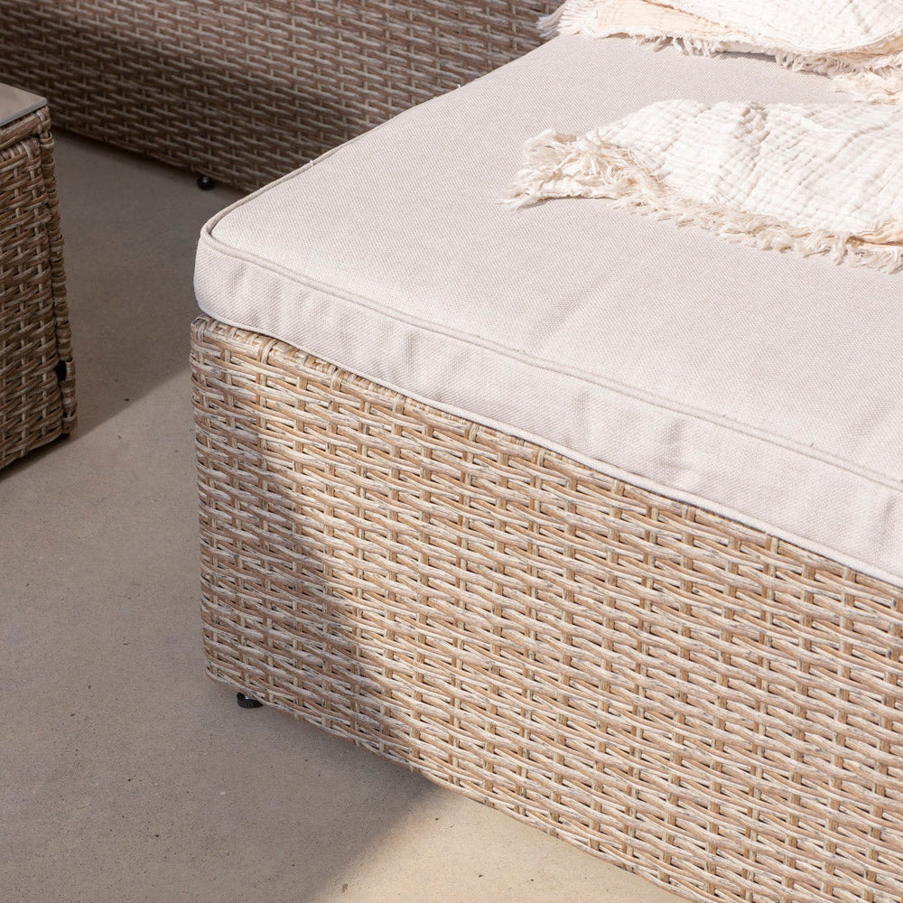 BURANO - Set de grădină tip colț cu canapea și măsuță, design elegant pentru spații outdoor