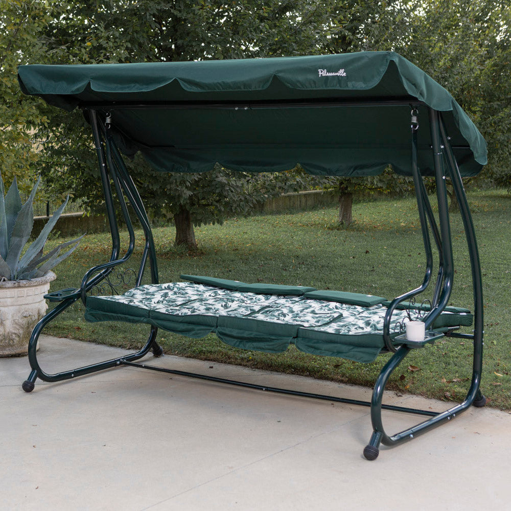 MIZAR XL - Balansoar 4 locuri din metal pentru exterior cu funcție de pat