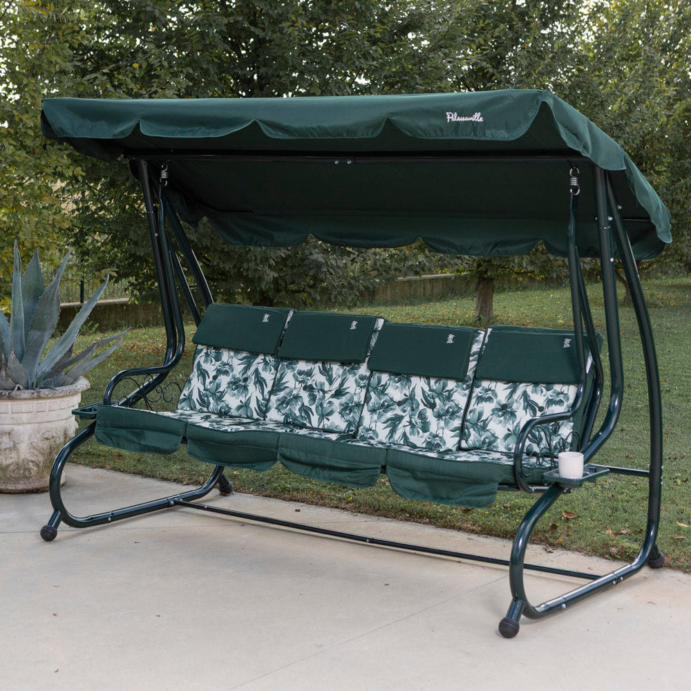 MIZAR XL - Balansoar 4 locuri din metal pentru exterior cu funcție de pat
