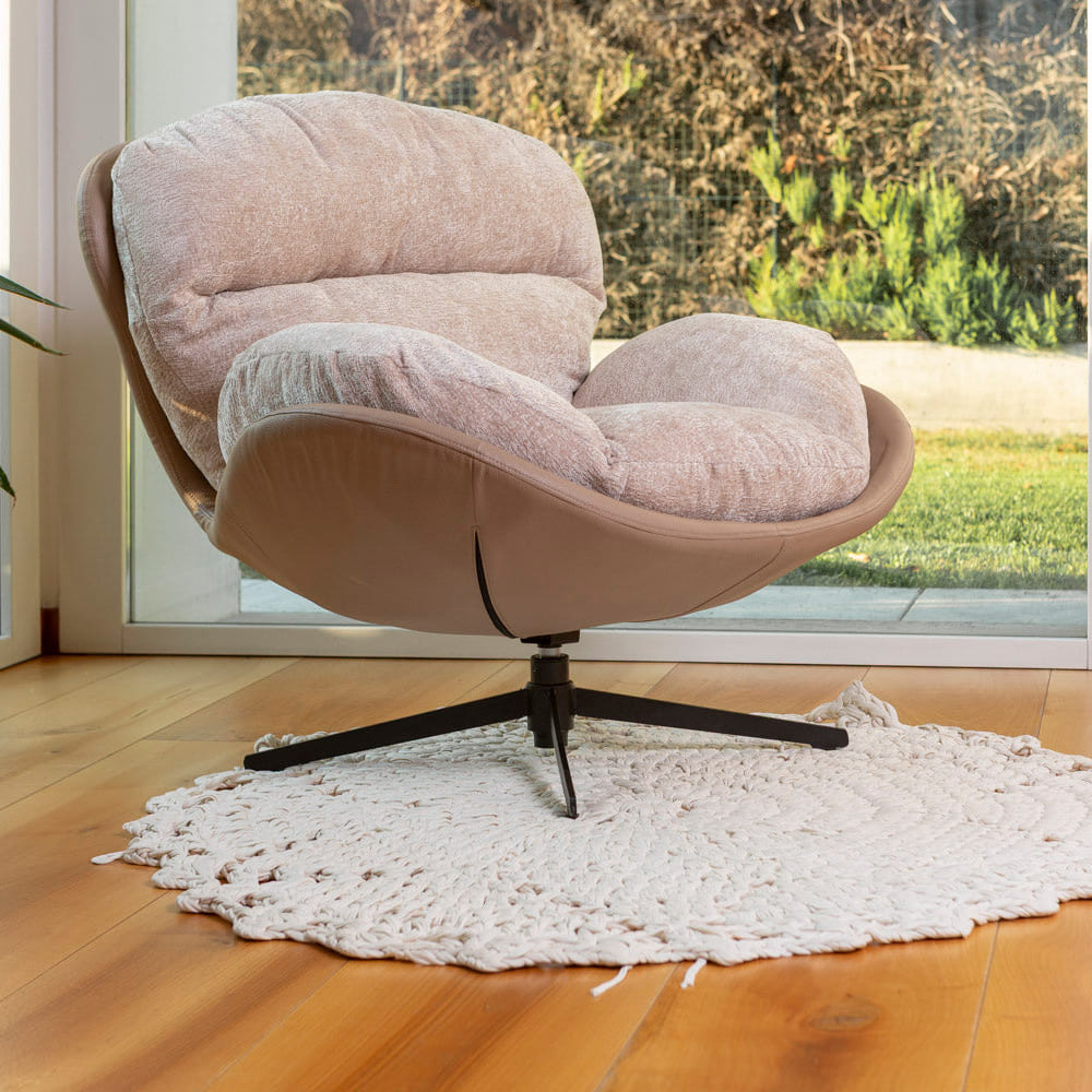 PENELOPE - Elegáns forgó relax fotel bársony hatású kárpittal