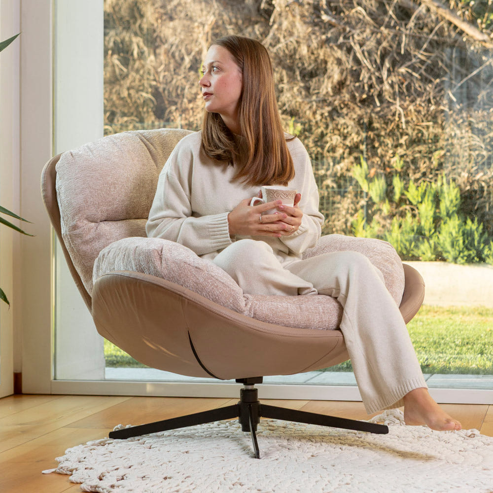 PENELOPE - Elegáns forgó relax fotel bársony hatású kárpittal