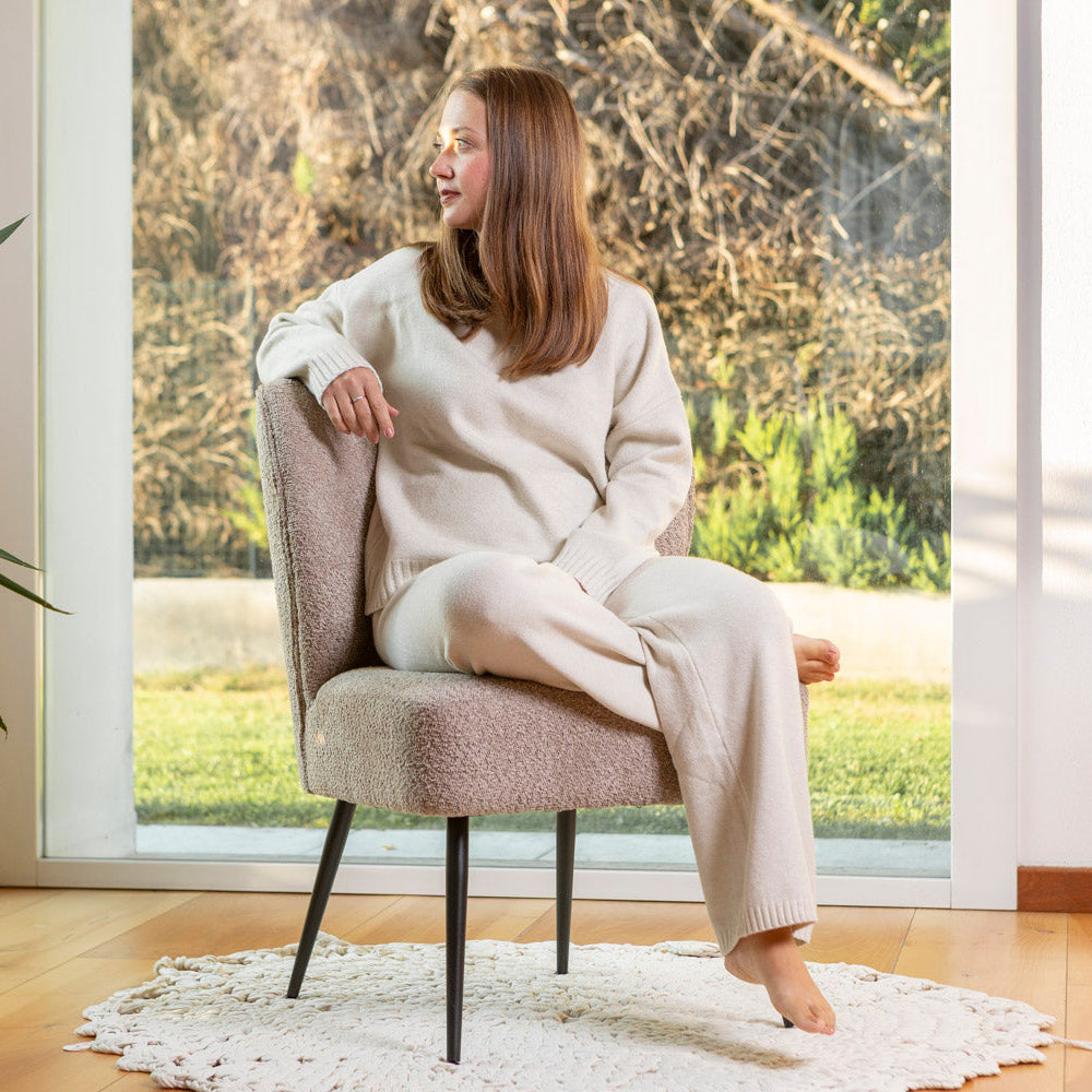 IRENE - Fotoliu elegant din țesătură bouclé