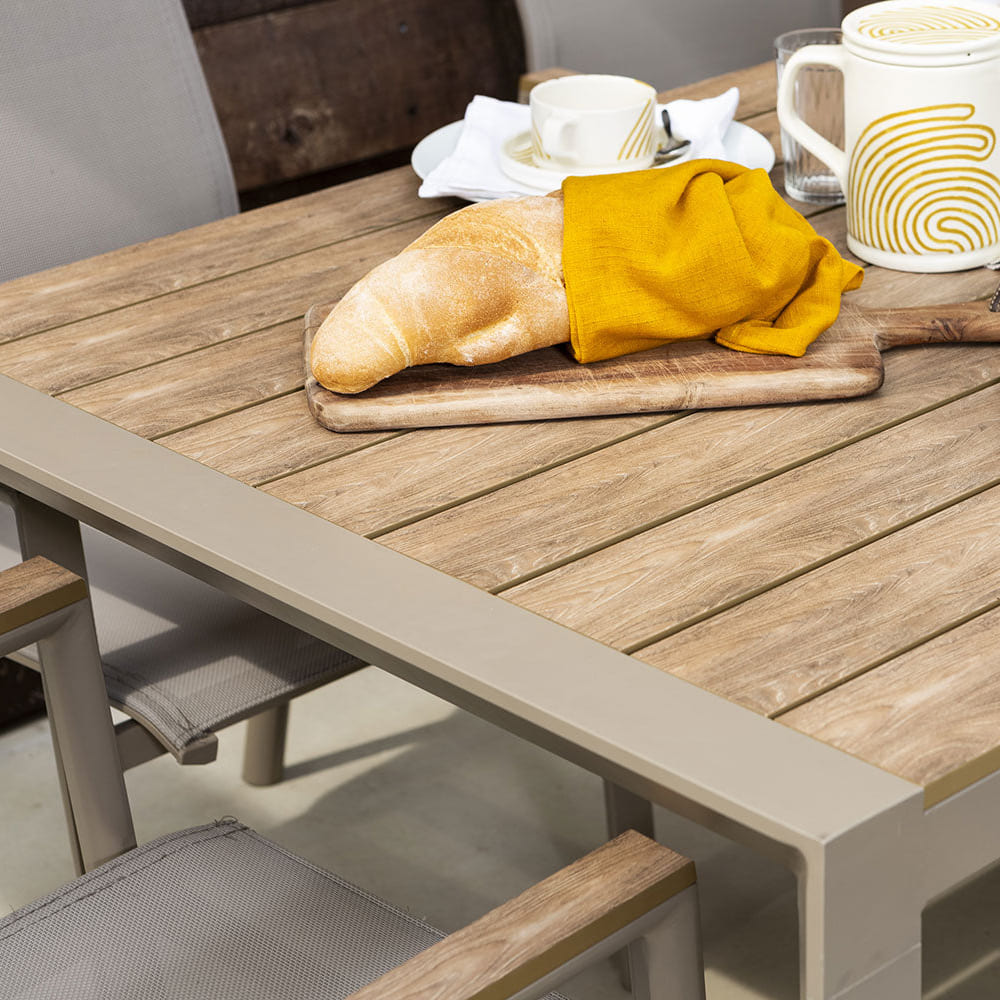 LIAM & DEVA - Set masă cu 6 scaune din aluminiu pentru grădină