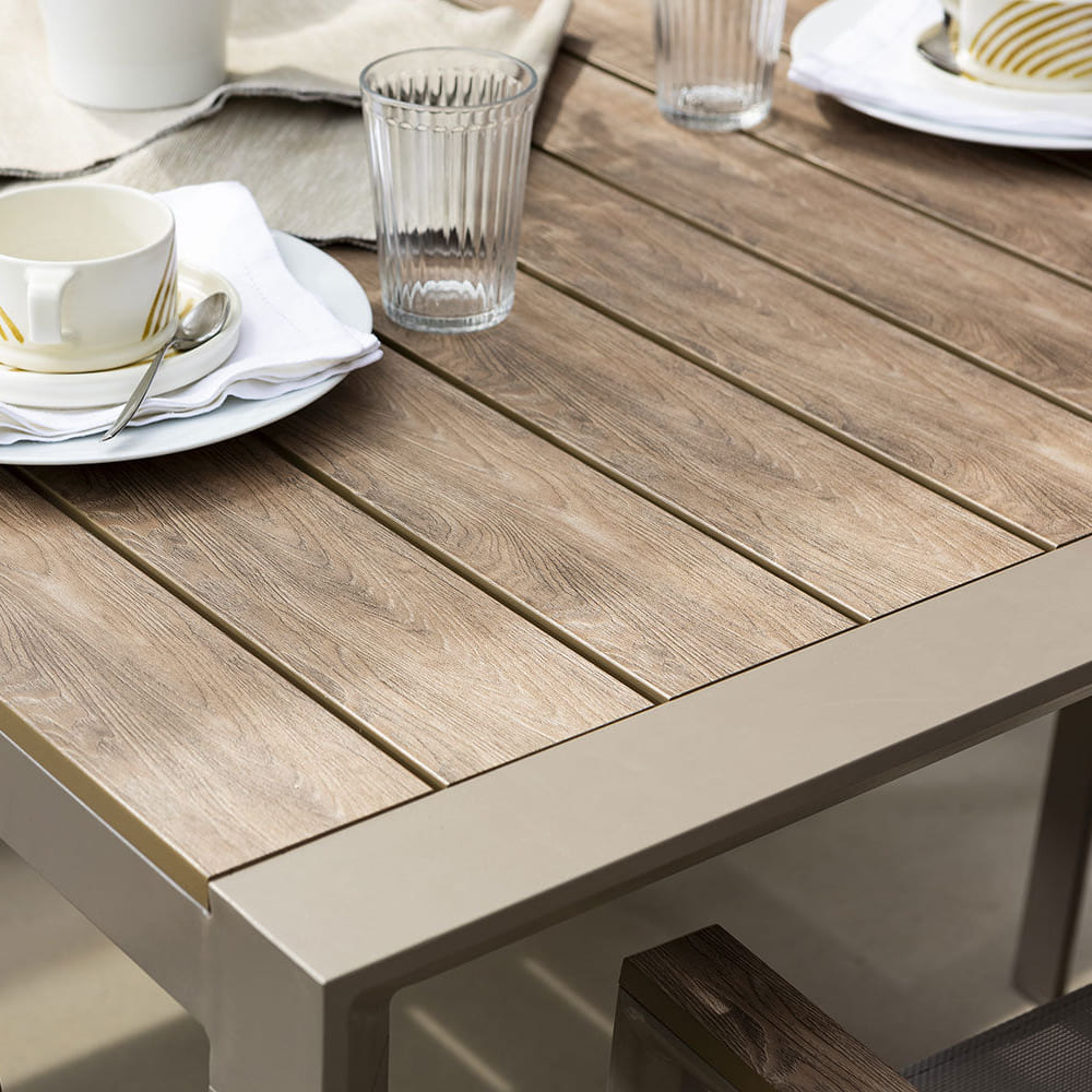 LIAM & DEVA - Set masă cu 6 scaune din aluminiu pentru grădină