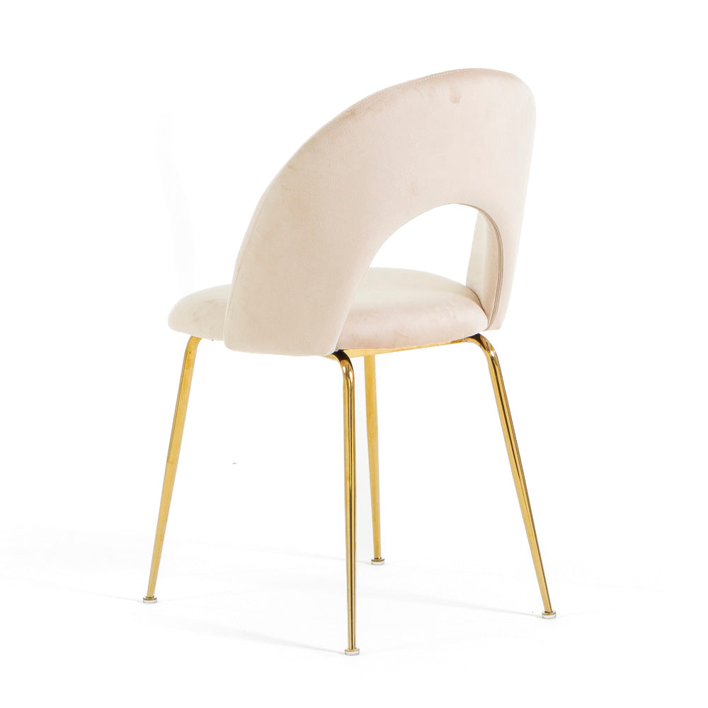 MARGOT - Scaune tapitate din catifea cu design curbat și picioare metalice