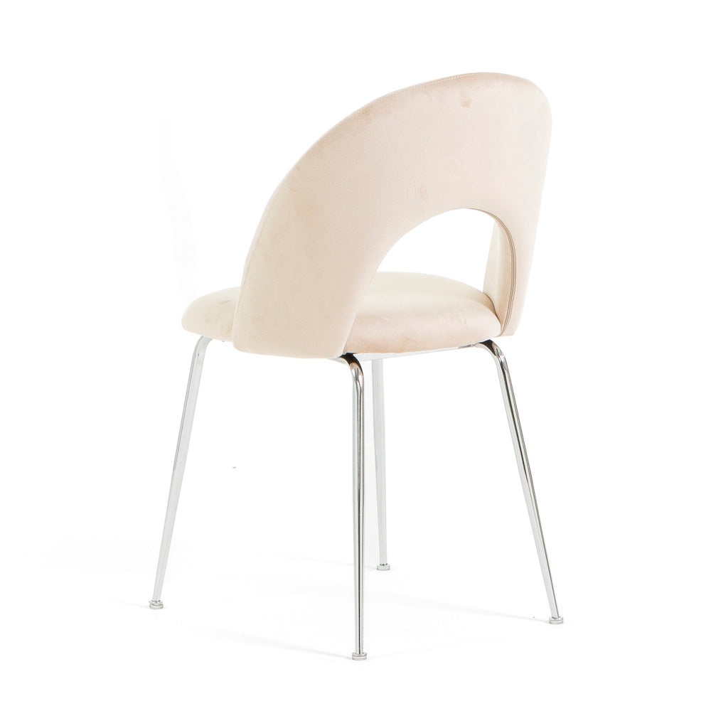 MARGOT - Scaune tapitate din catifea cu design curbat și picioare metalice