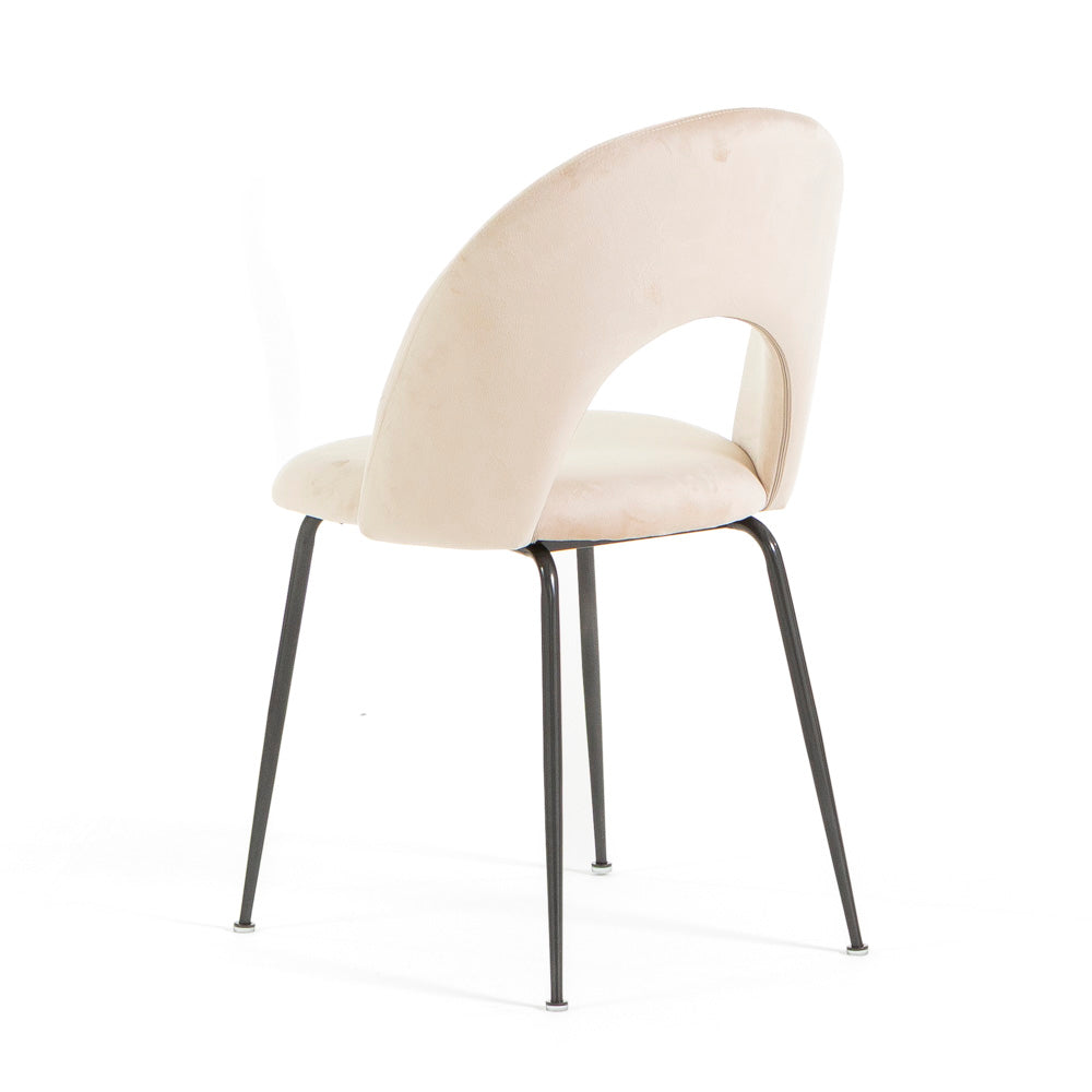 MARGOT - Scaune tapitate din catifea cu design curbat și picioare metalice