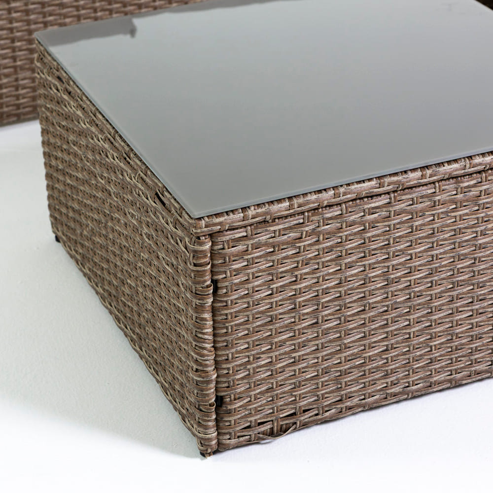 BURANO - Set de grădină tip colț cu canapea și măsuță, design elegant pentru spații outdoor