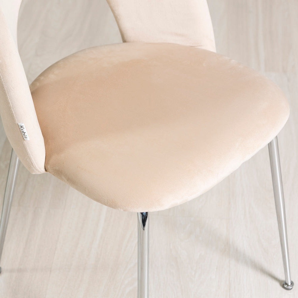 MARGOT - Scaune tapitate din catifea cu design curbat și picioare metalice