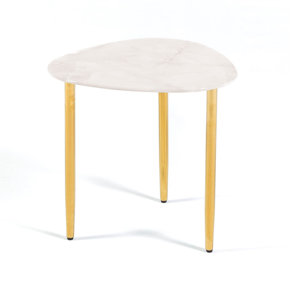 KAIRO - Măsuță de sticlă cu efect marmură 44x43 cm