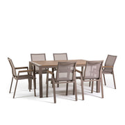 LIAM & DEVA - Set masă cu 6 scaune din aluminiu pentru grădină