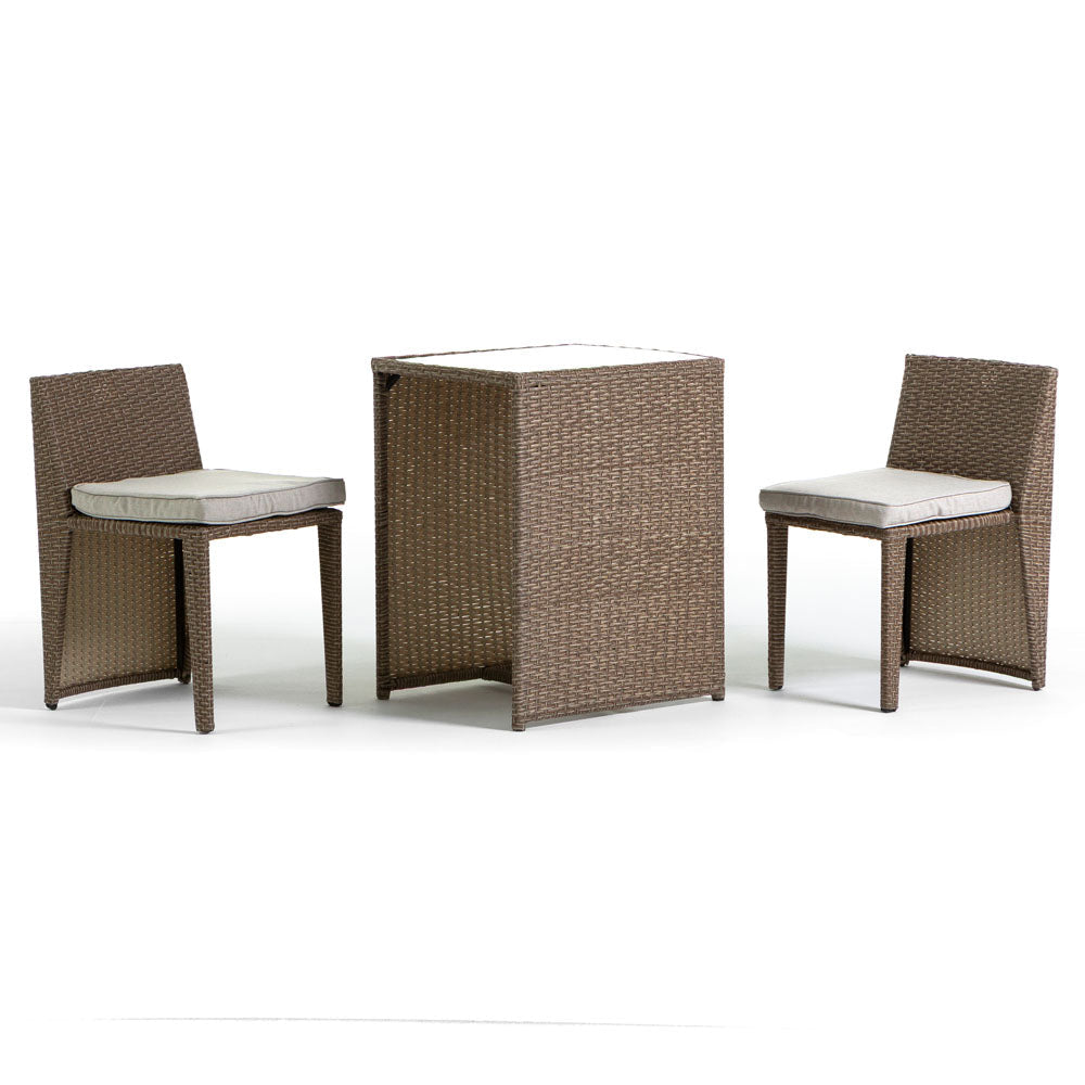 GARDA - Set masă cu scaune, design modern îmbrăcata într-o poliratan