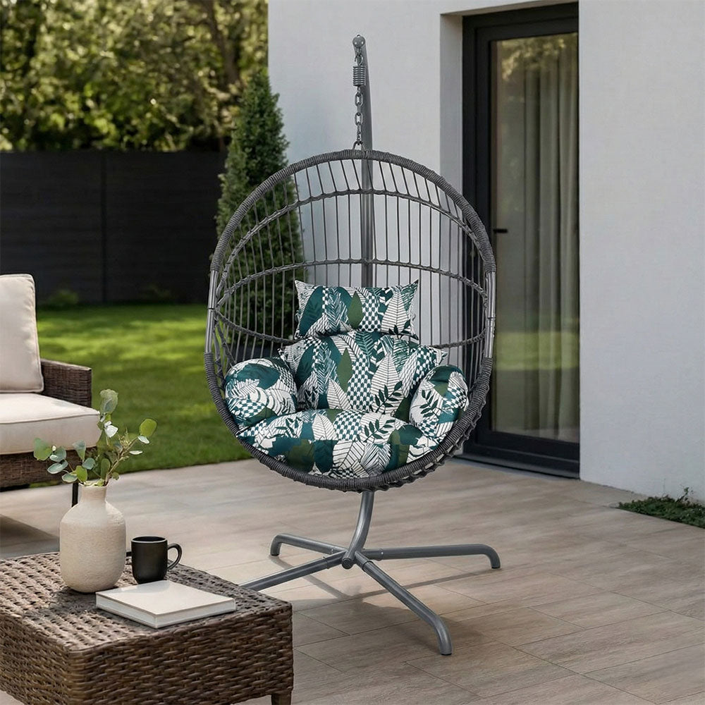 CALYPSO - Leagăn tip ou suspendat pentru interior și exterior cu structură metalică