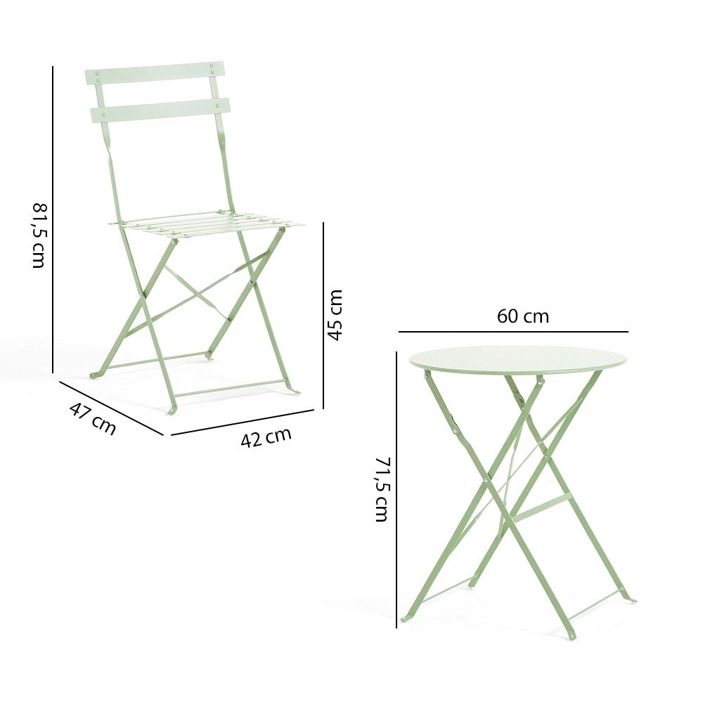 DIEGO & FRIDA - Set balcon pliabil din metal vopsit