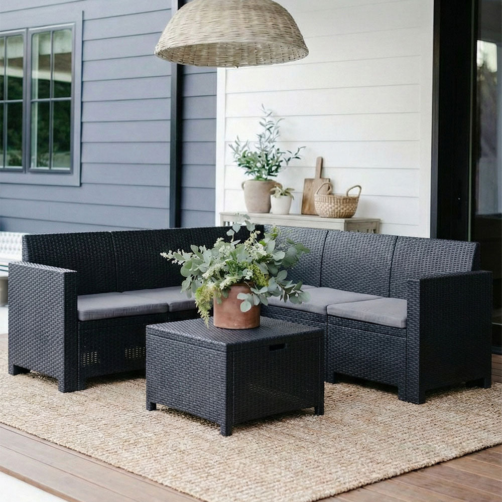 ETNA - Set de exterior cu efect rattan din polipropilenă