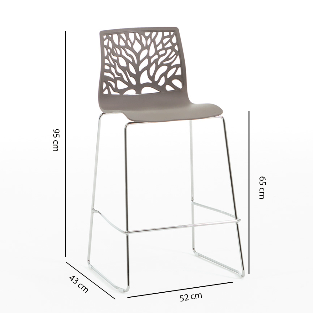 FLORA XL - Taburete din polipropilenă cu design inspirat din arborele vieții