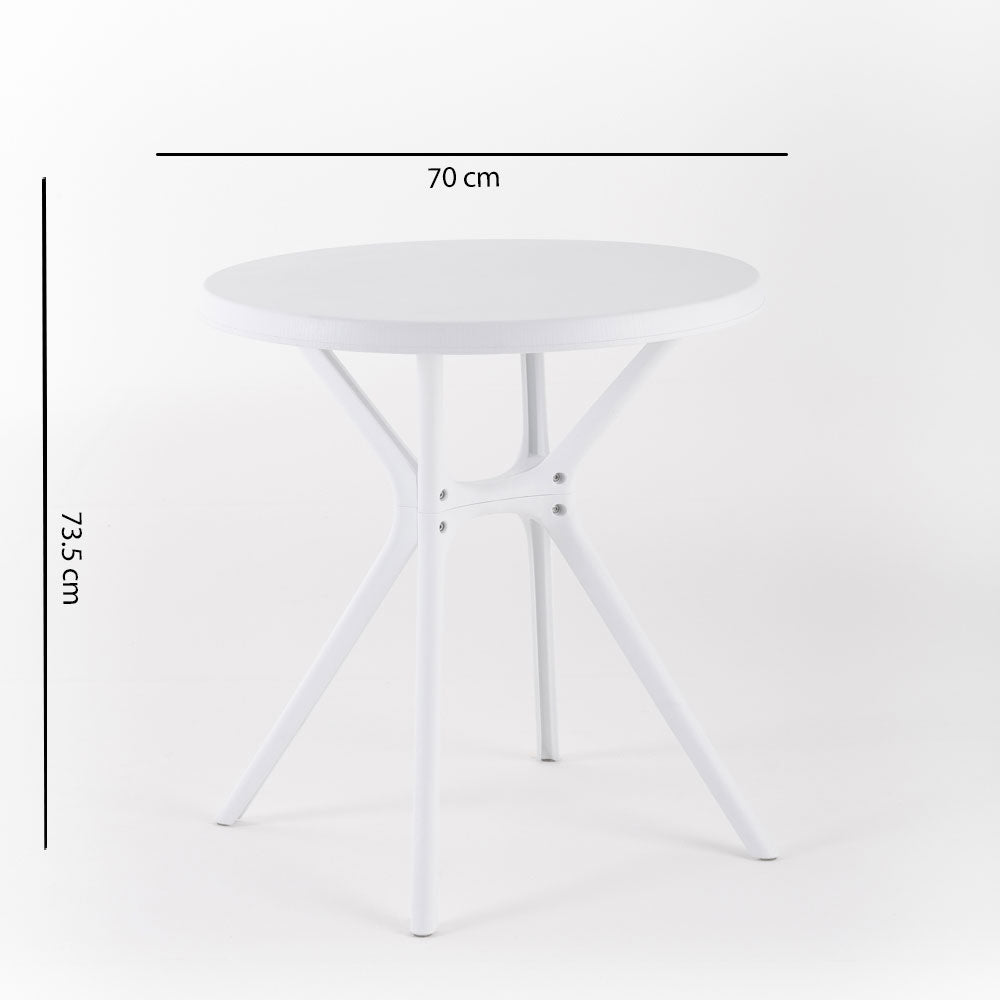 IVAN - Masă de exterior rotundă 70x70 cm din polipropilenă
