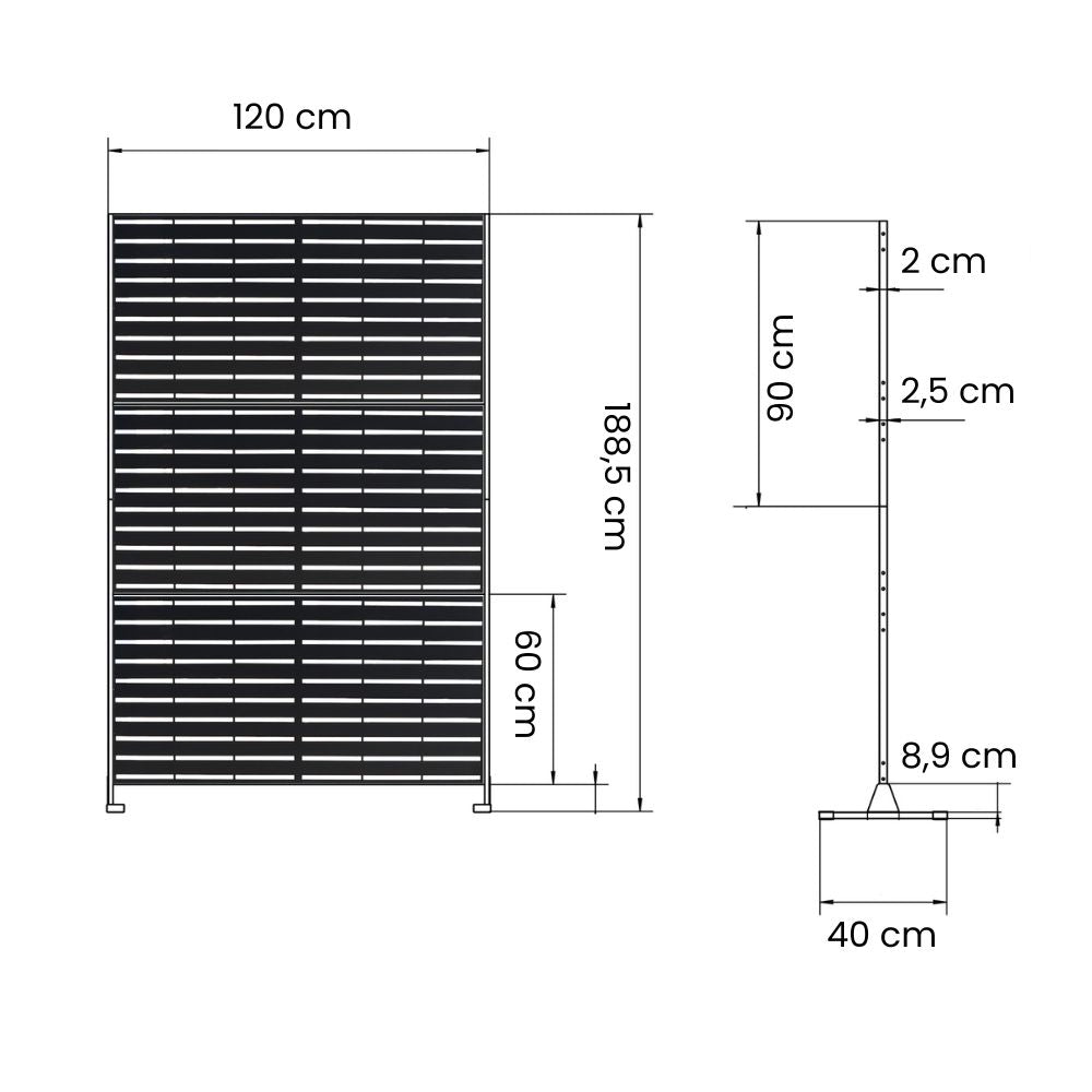 Paravan exterior modular din oțel zinca
