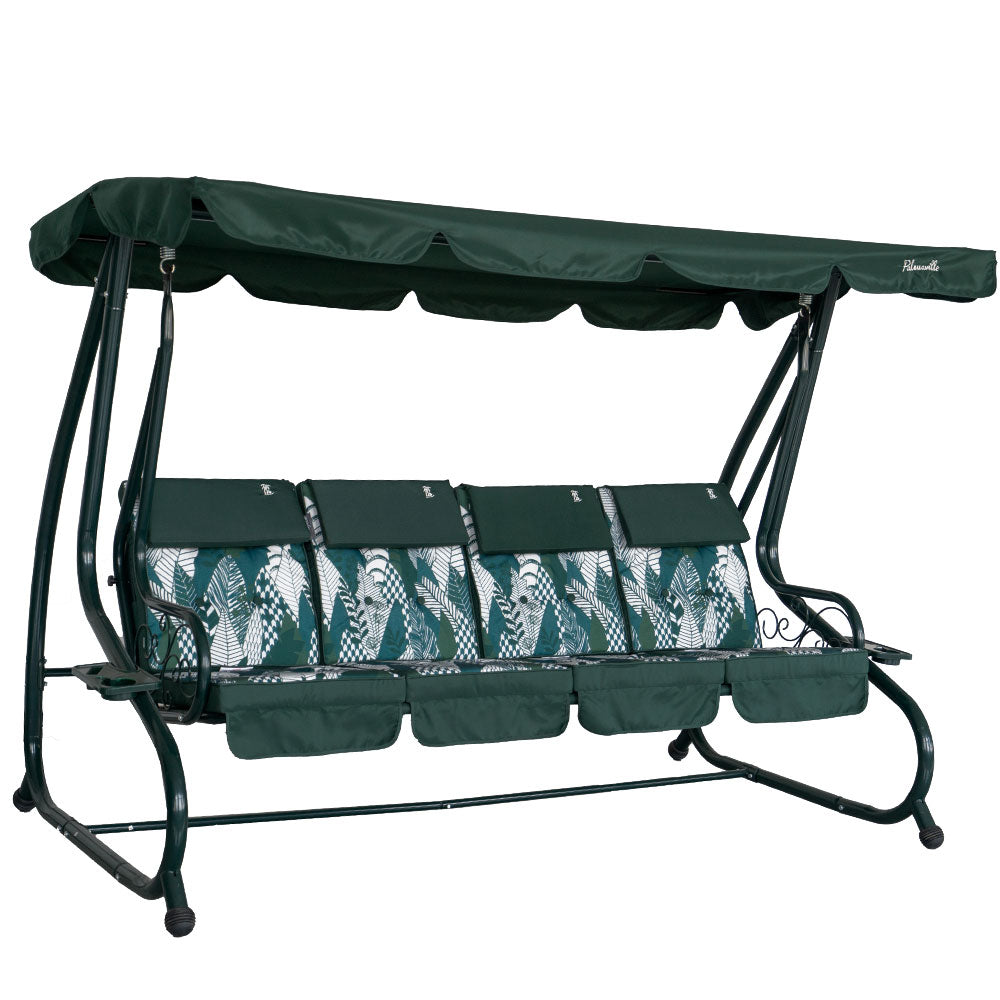 MIZAR XL - Balansoar 4 locuri din metal pentru exterior cu funcție de pat