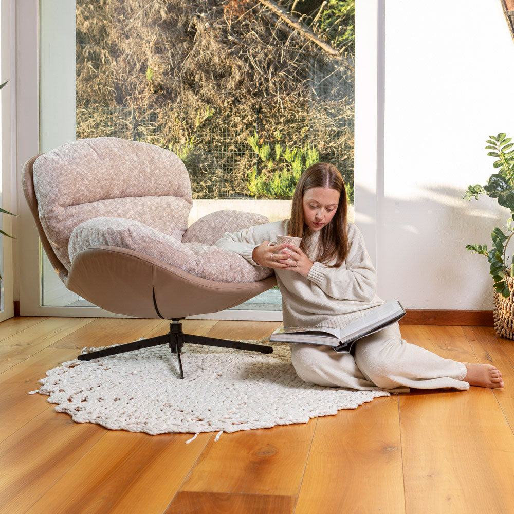 PENELOPE - Elegáns forgó relax fotel bársony hatású kárpittal