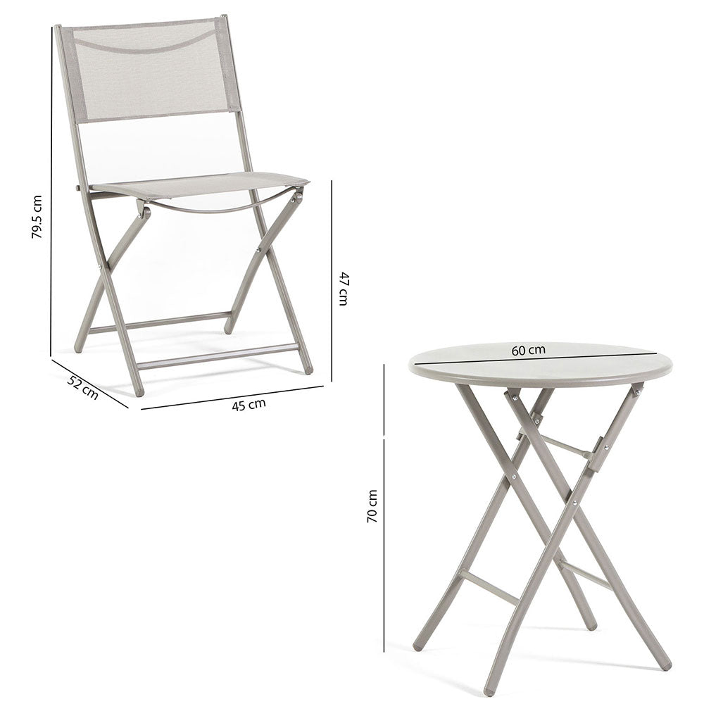 NEMO & LILIA - Set pliabil cu măsuță rotund Ø60 cm și scaune salvează spațiu