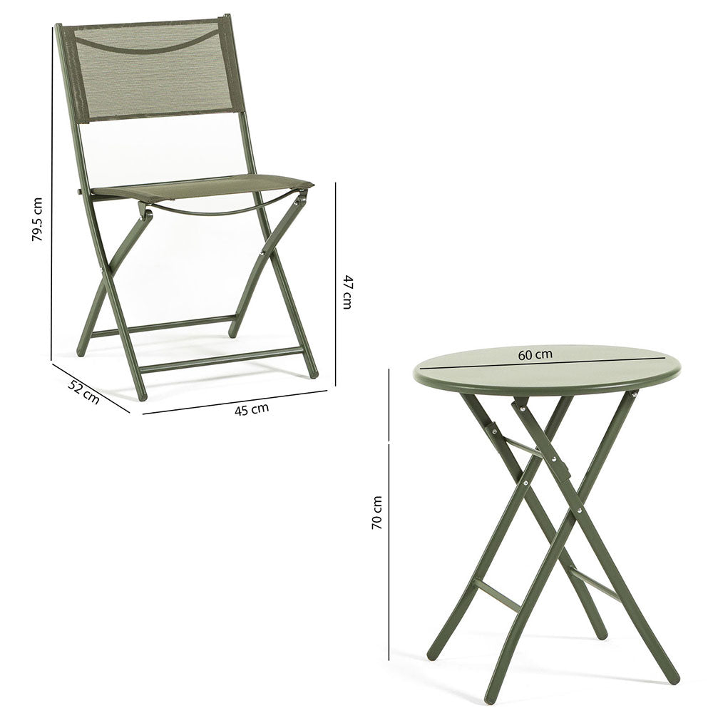 NEMO & LILIA - Set pliabil cu măsuță rotund Ø60 cm și scaune salvează spațiu