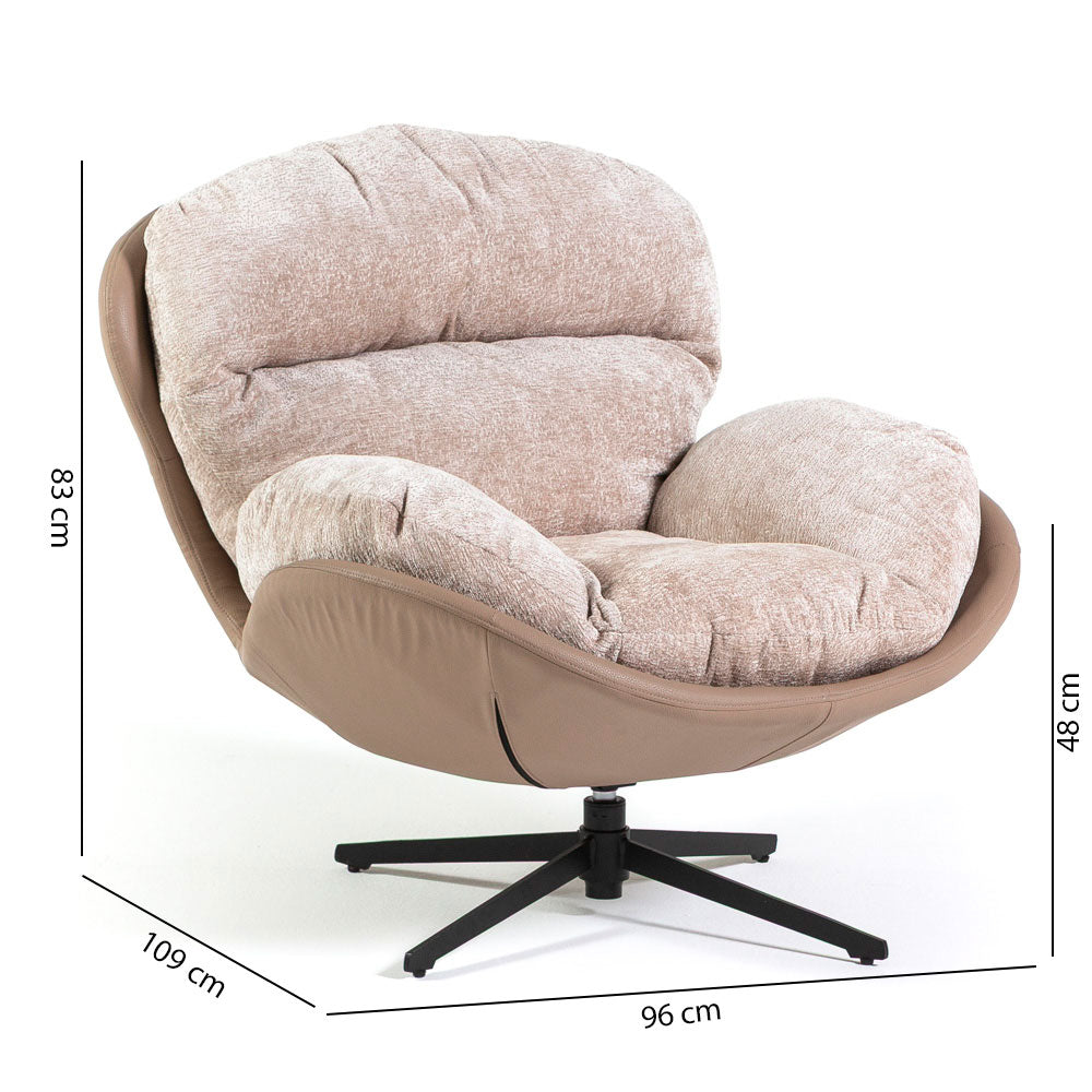 PENELOPE - Elegáns forgó relax fotel bársony hatású kárpittal
