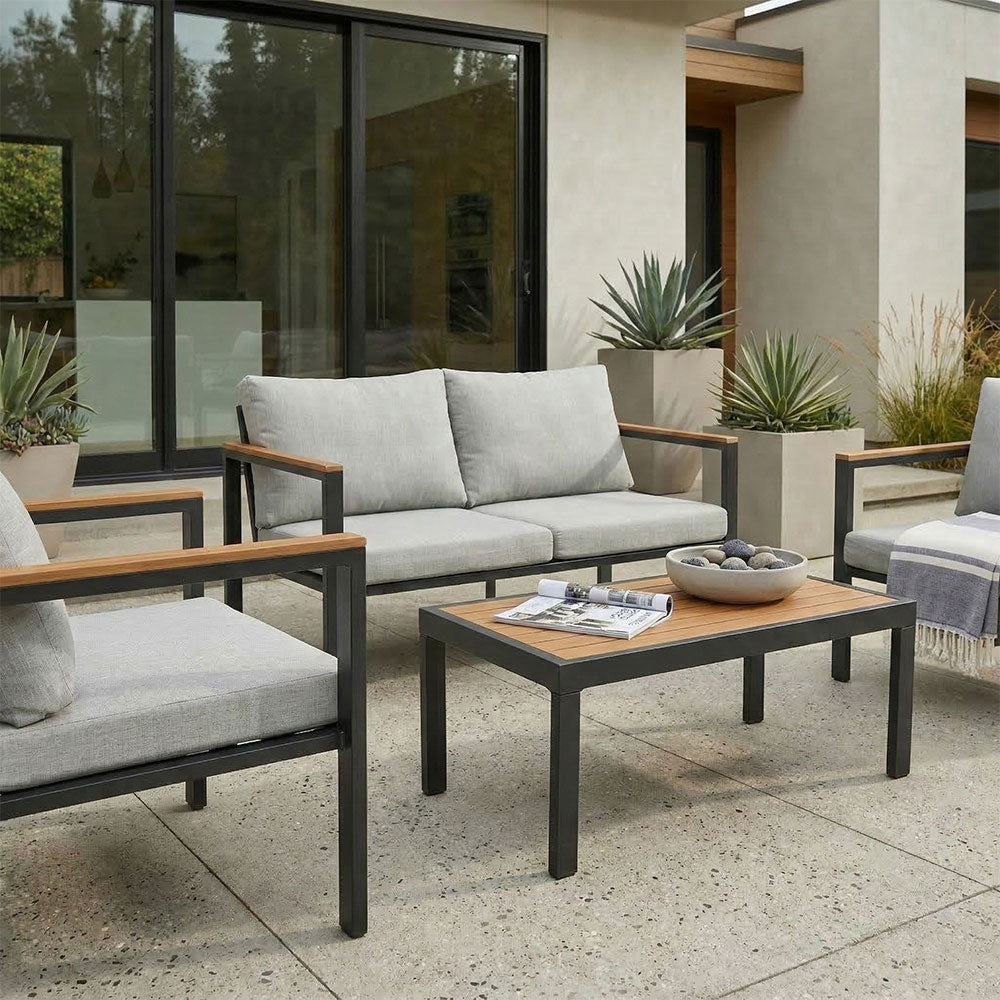 RAVELLO - Set mobilier grădină elegant cu canapea, fotolii și masă