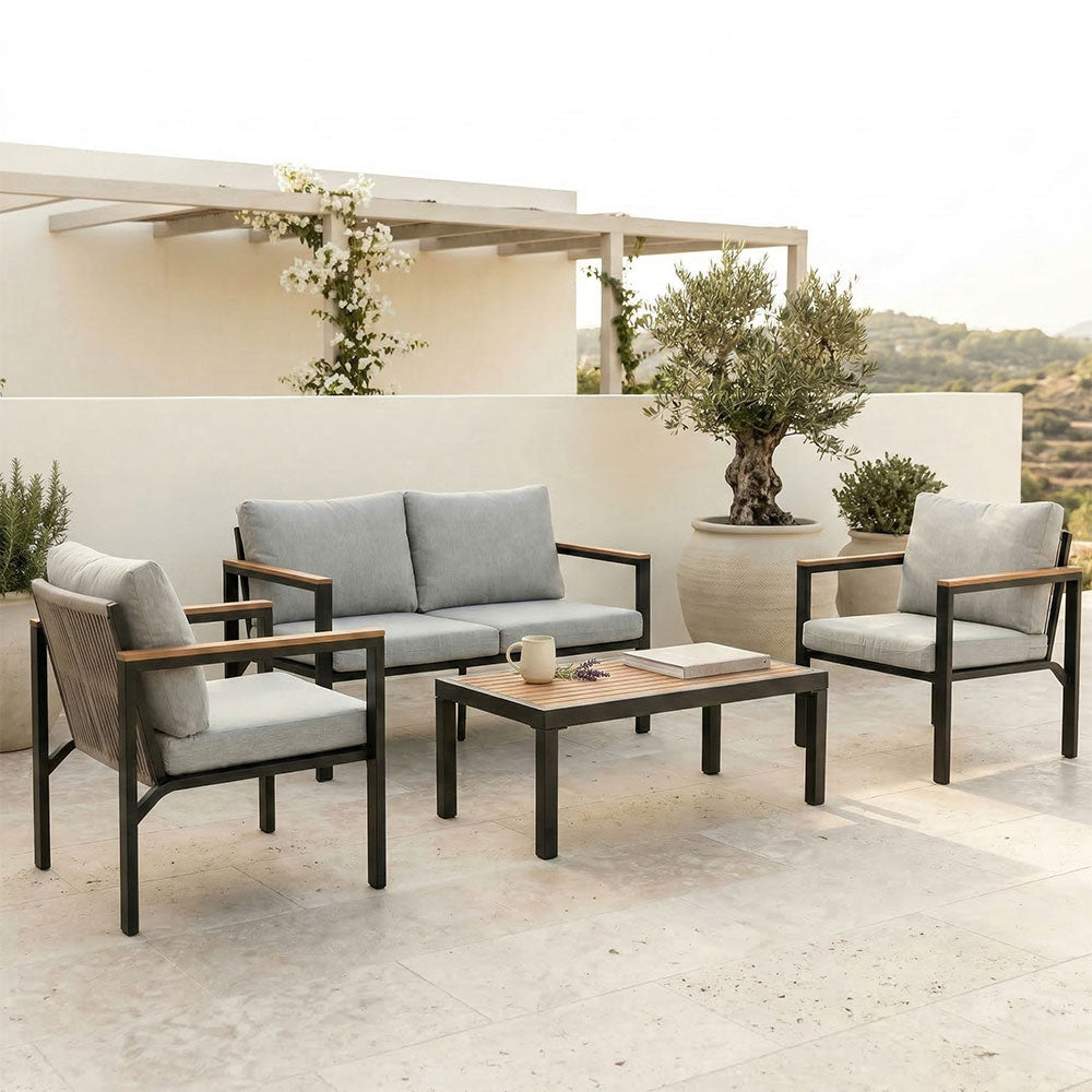 RAVELLO - Set mobilier grădină elegant cu canapea, fotolii și masă