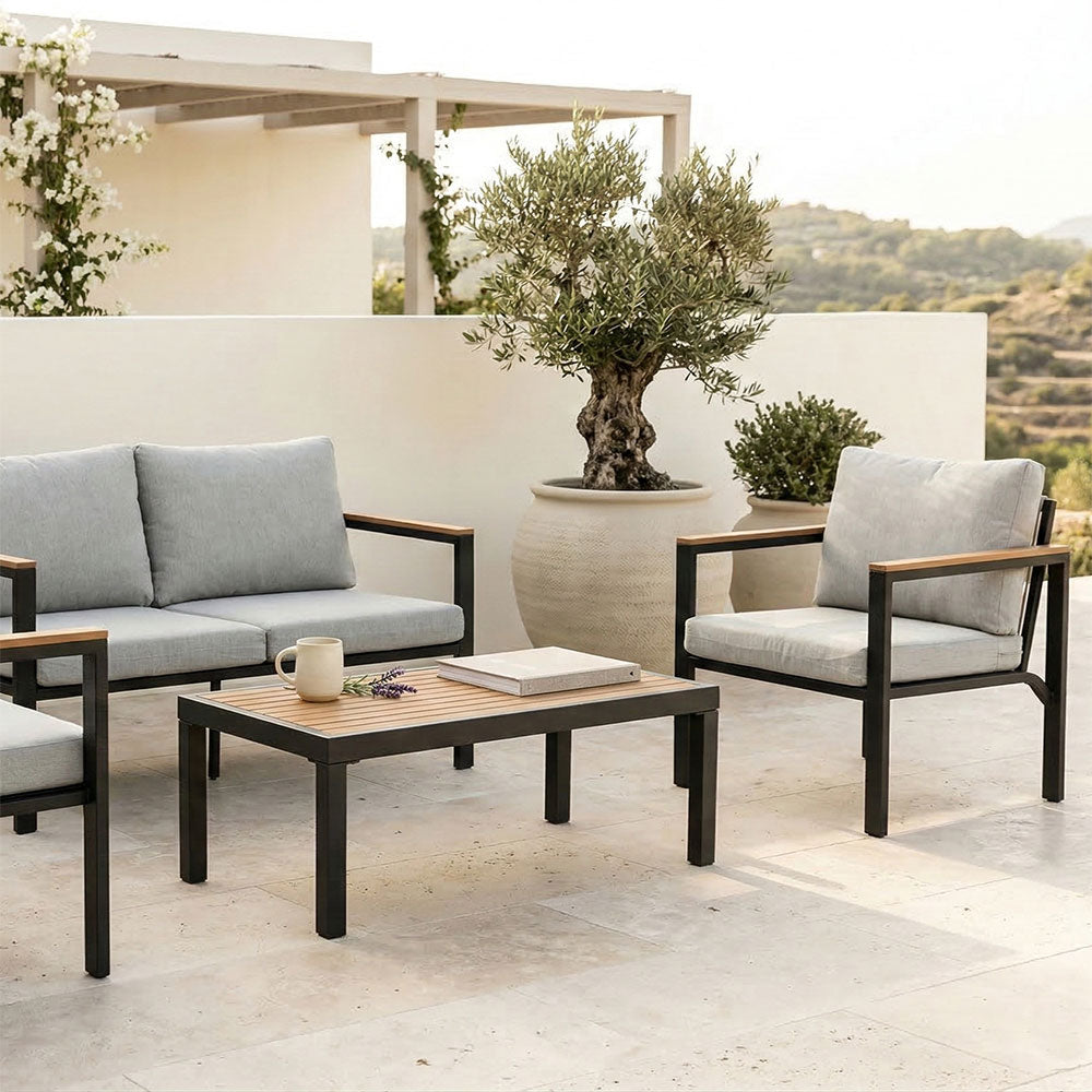 RAVELLO - Set mobilier grădină elegant cu canapea, fotolii și masă