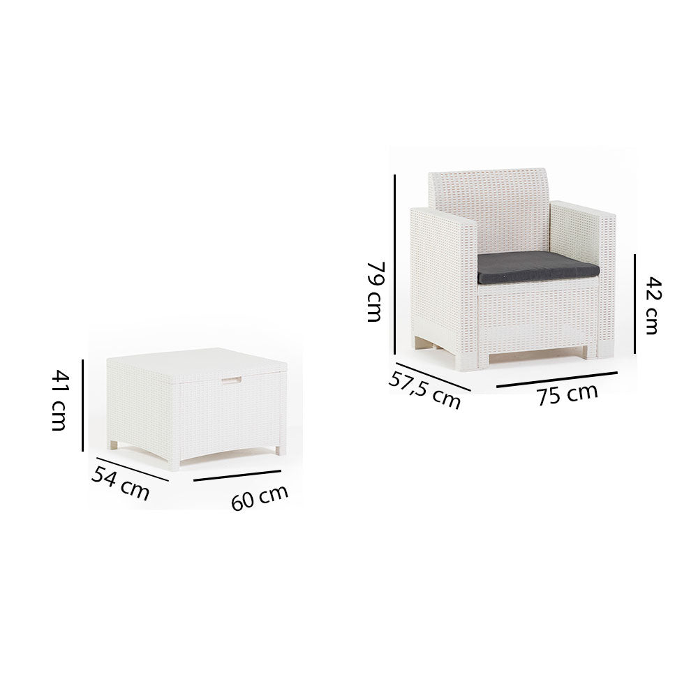 SALINA BALCONY - Set relax pentru balcon și terasă din rășină efect ratan