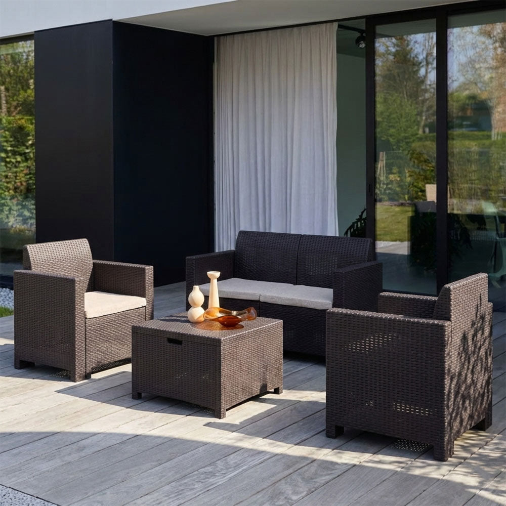SALINA 2 - Set de grădină compact cu divan, fotolii și masă multifuncțională
