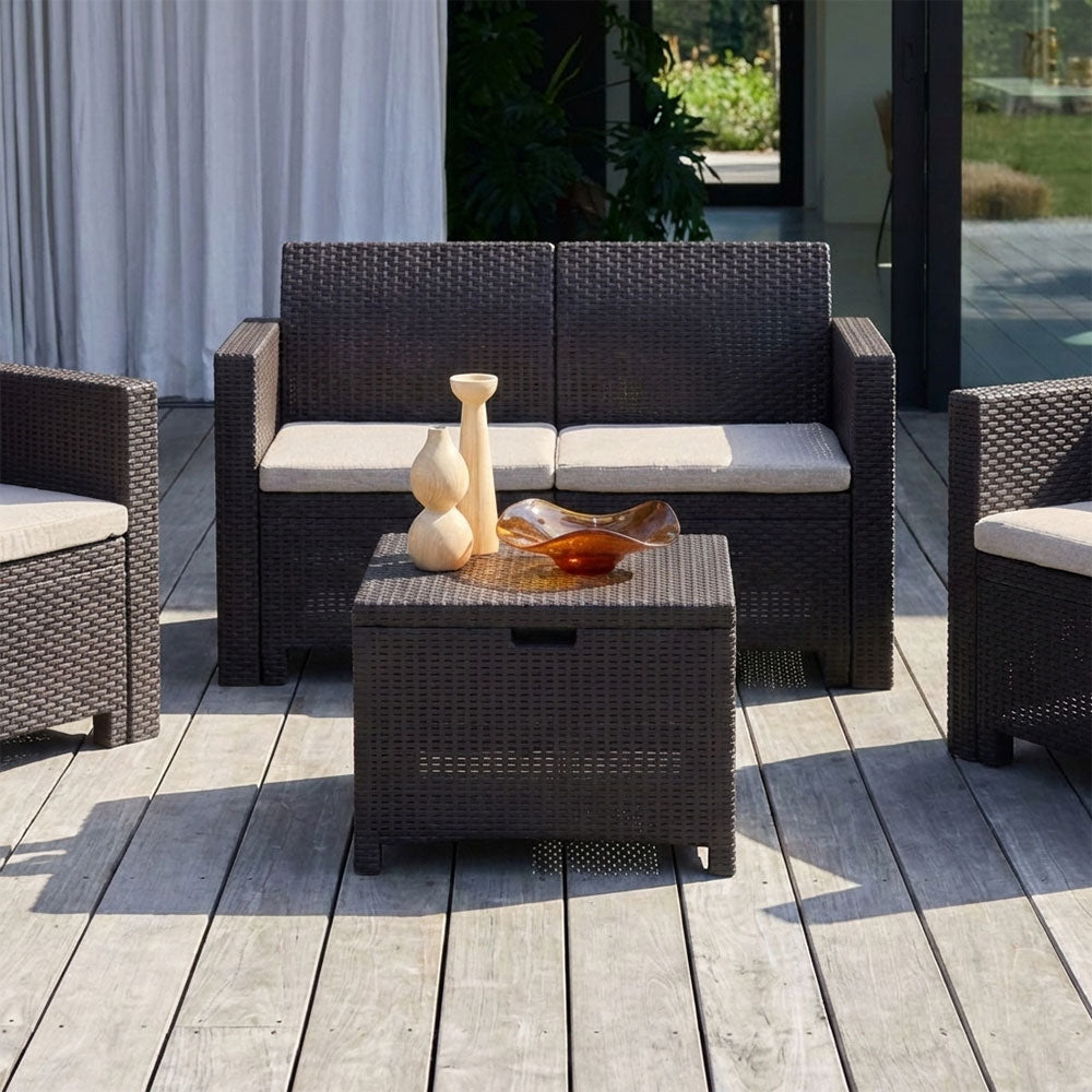 SALINA 2 - Set de grădină compact cu divan, fotolii și masă multifuncțională