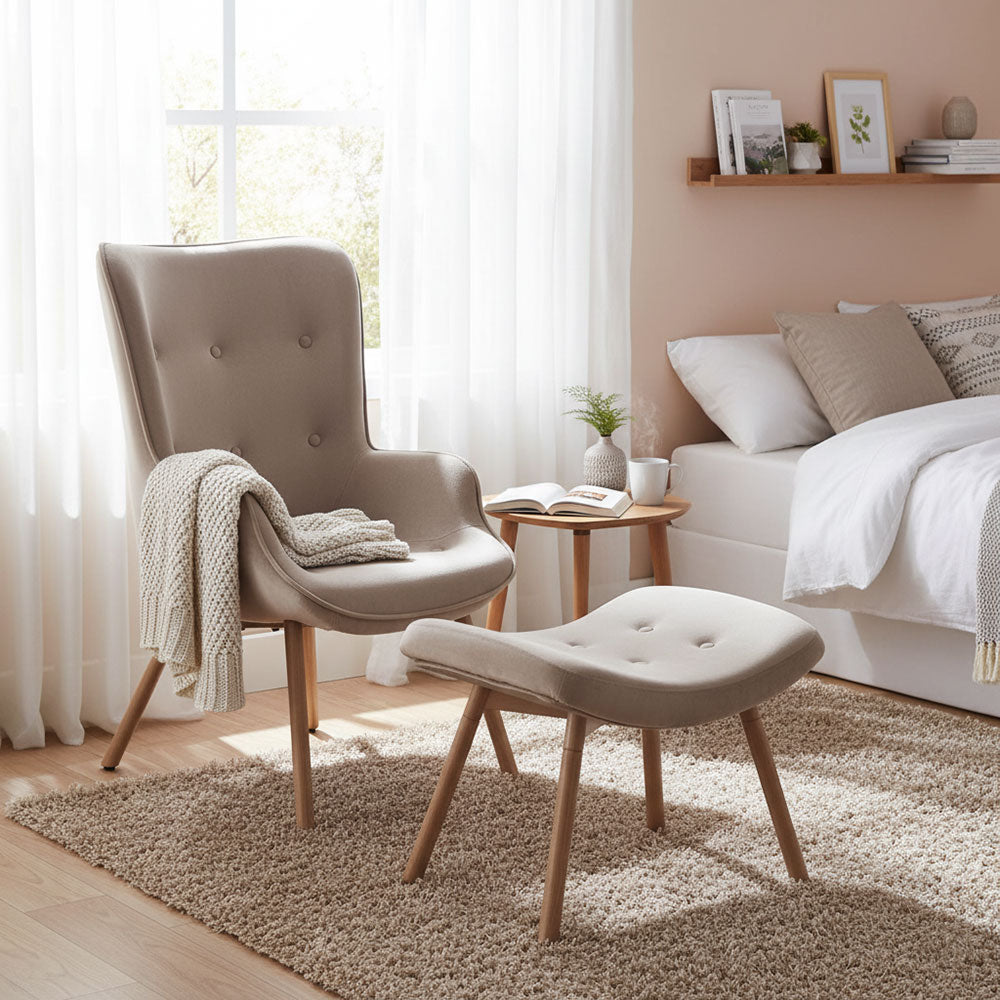 SISSI - Bársony relax fotel hozzá illő lábtartóval