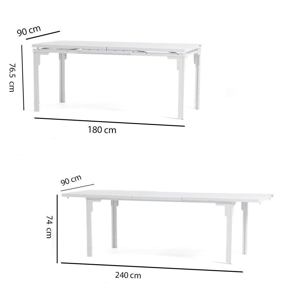 THOMAS XL - Masă de grădină extensibilă 180/240x90 cm pentru 10 persoane